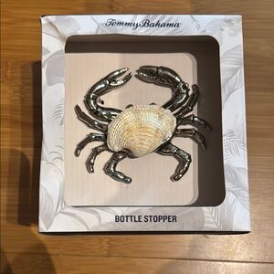 Tommy Bahama Silver and Cream Crab Shell Bottle Stopper